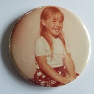 Vintage mirror photo pocket little girl purse mirror 80s